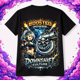 Downshift Culture "Boosted Power" Unisex Tee – Turbo Anime T-Shirt