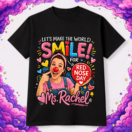 Ms Rachel Red Nose Tshirt – Black