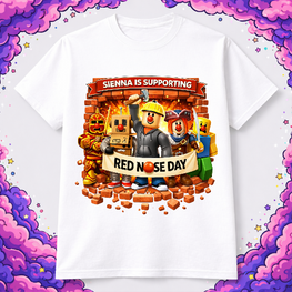 Kids Roblox Red Nose Tshirt – White